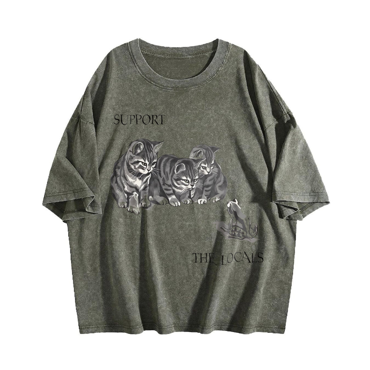 Kitten And Frog Vintage Washed T-Shirt product image 4