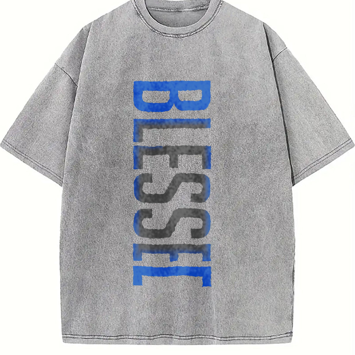 Blessed Blue Lettering Vintage Washed T-Shirt product image 4