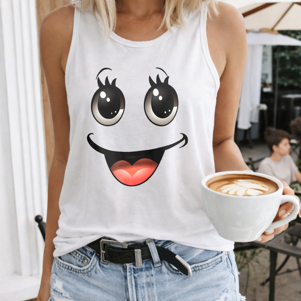 Happy Cartoon Face Women's Tank Top