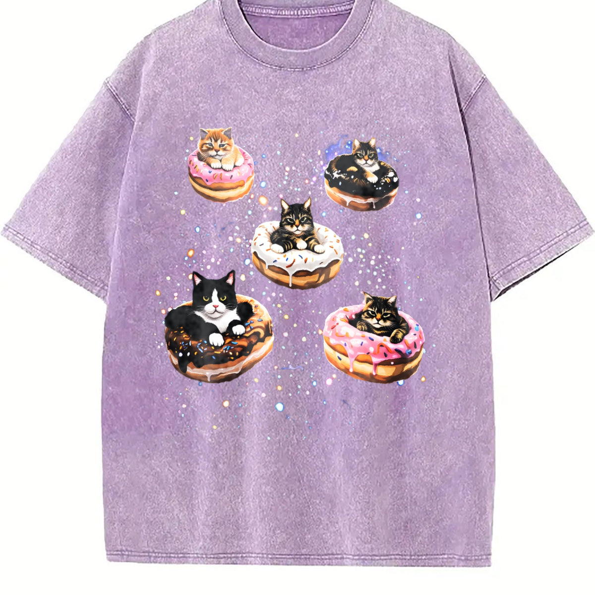 Cat Donut 90s Vintage Washed T-Shirt product image 6