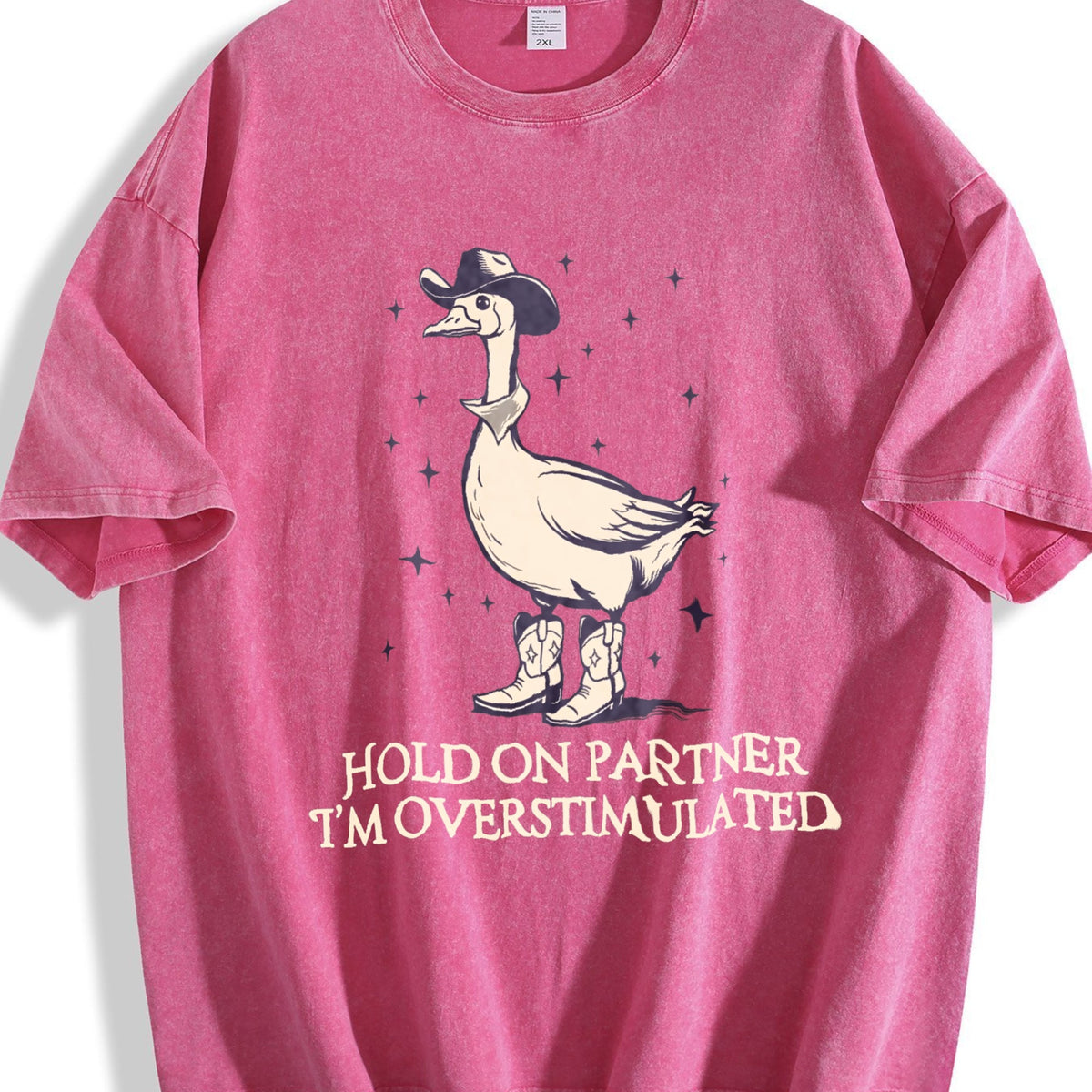 Hold On Partner Im Overstimulated Vintage Washed T-Shirt product image 5