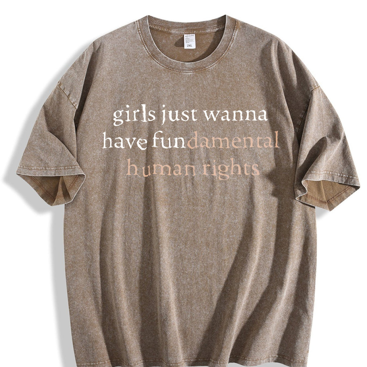 Girls Just Wanna Have Human Rights Feminist Vintage Washed product image 3