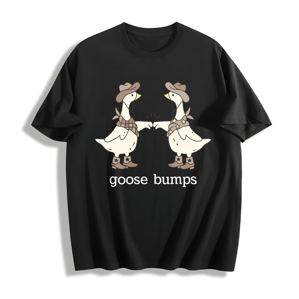 Goose Bumps Western Silly Funny Lover Couple Cotton T-Shirt product image 1