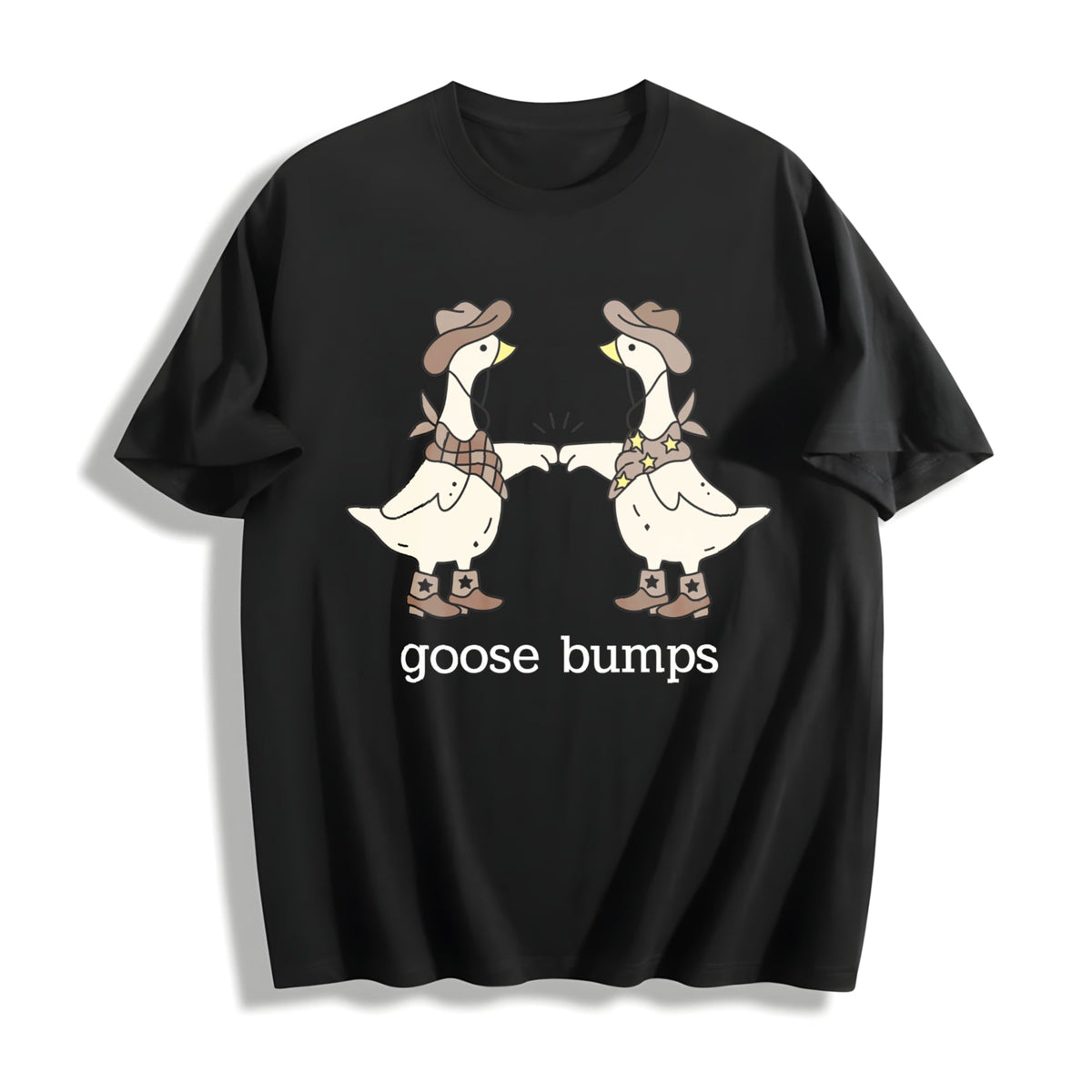 Goose Bumps Western Silly Funny Lover Couple Cotton T-Shirt product image 1