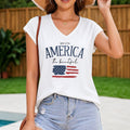 America the Beautiful Flag Women's V-Neck Tank Top