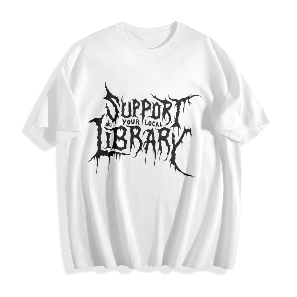 Grunge - T - With Support Your Local Library Text Cotton product image 2