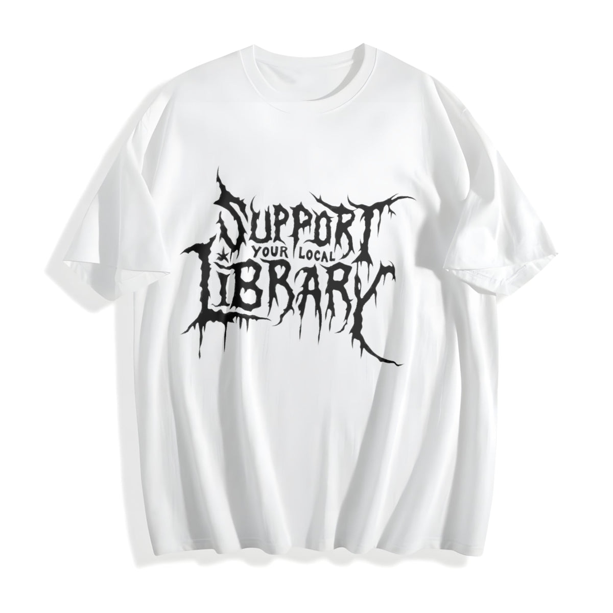 Grunge - T - With Support Your Local Library Text Cotton product image 2