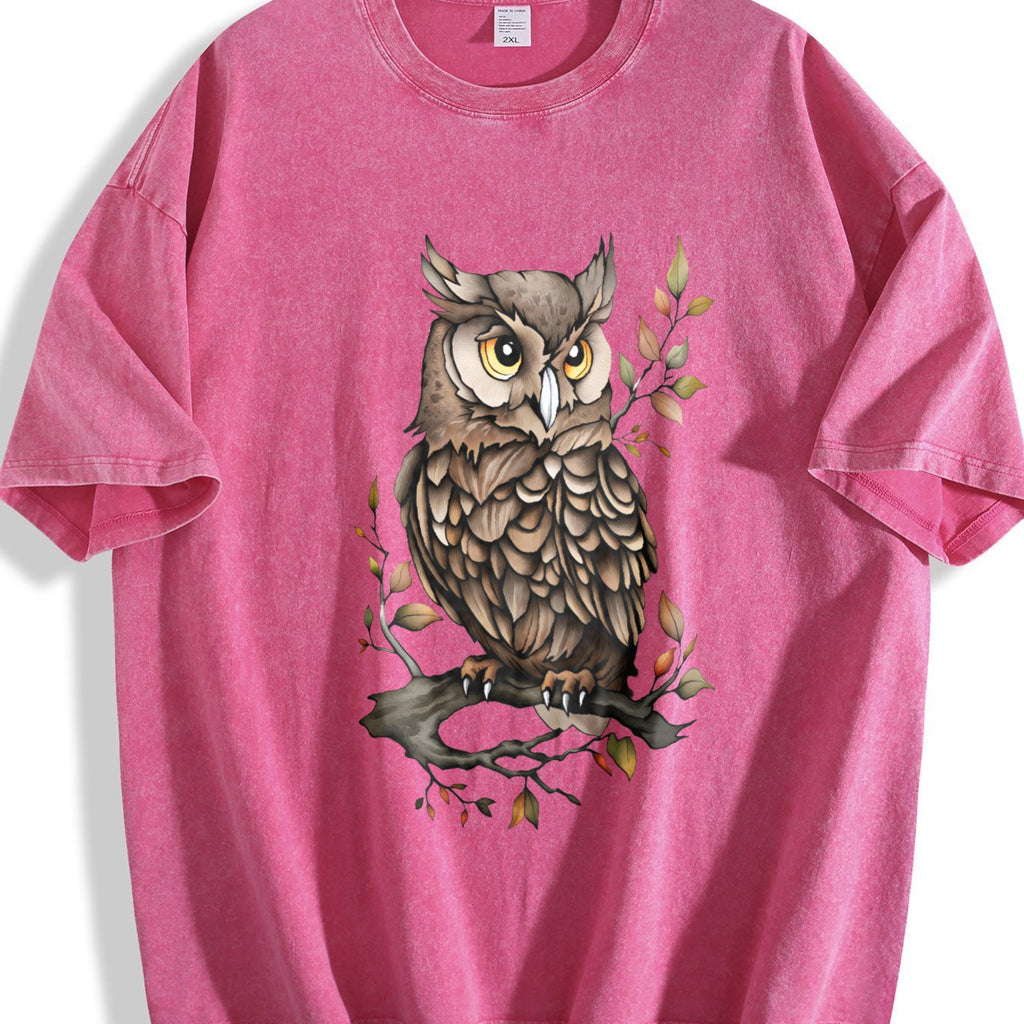 Animal Cartoon Owl Summer Vintage Washed T-Shirt product image 7