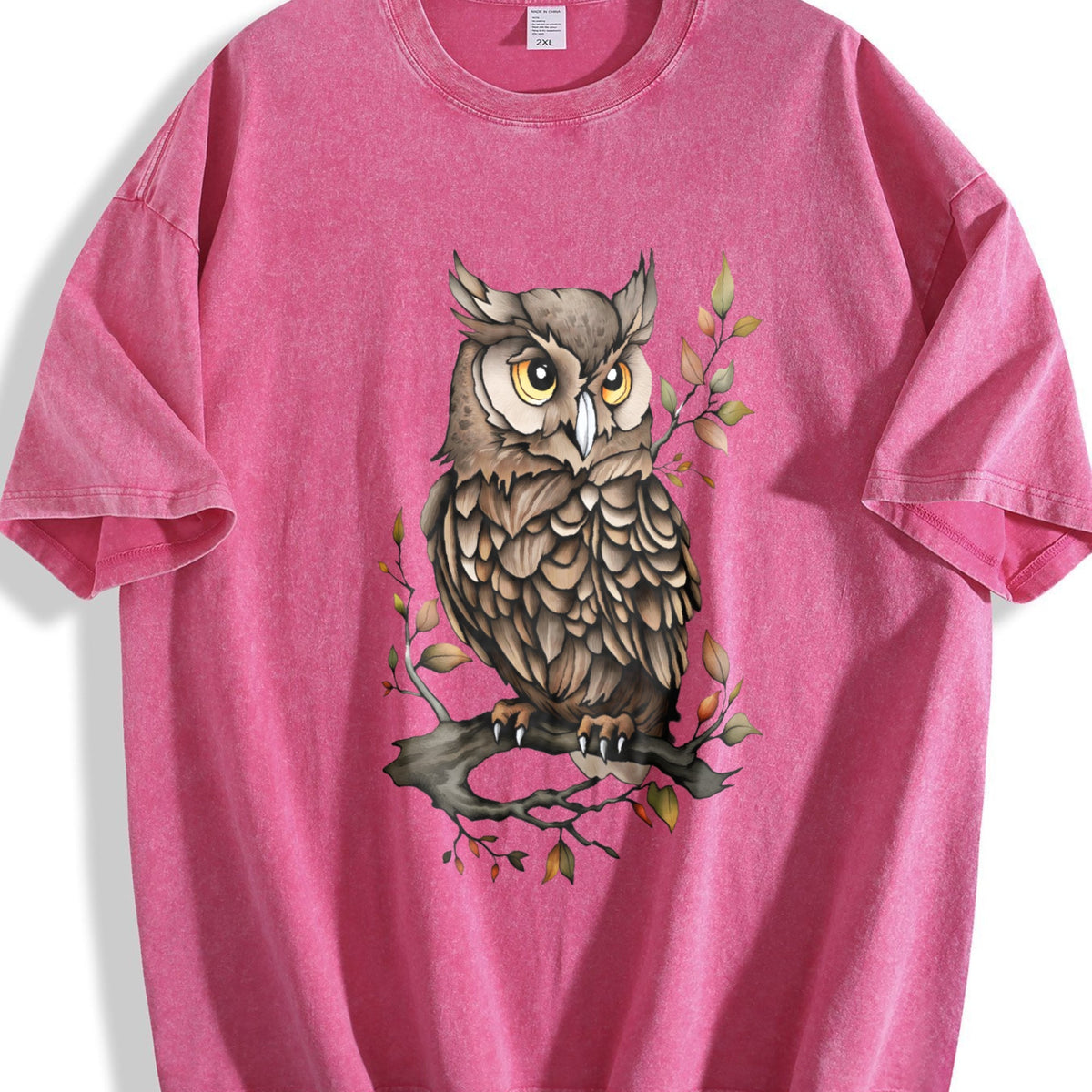 Animal Cartoon Owl Summer Vintage Washed T-Shirt product image 7
