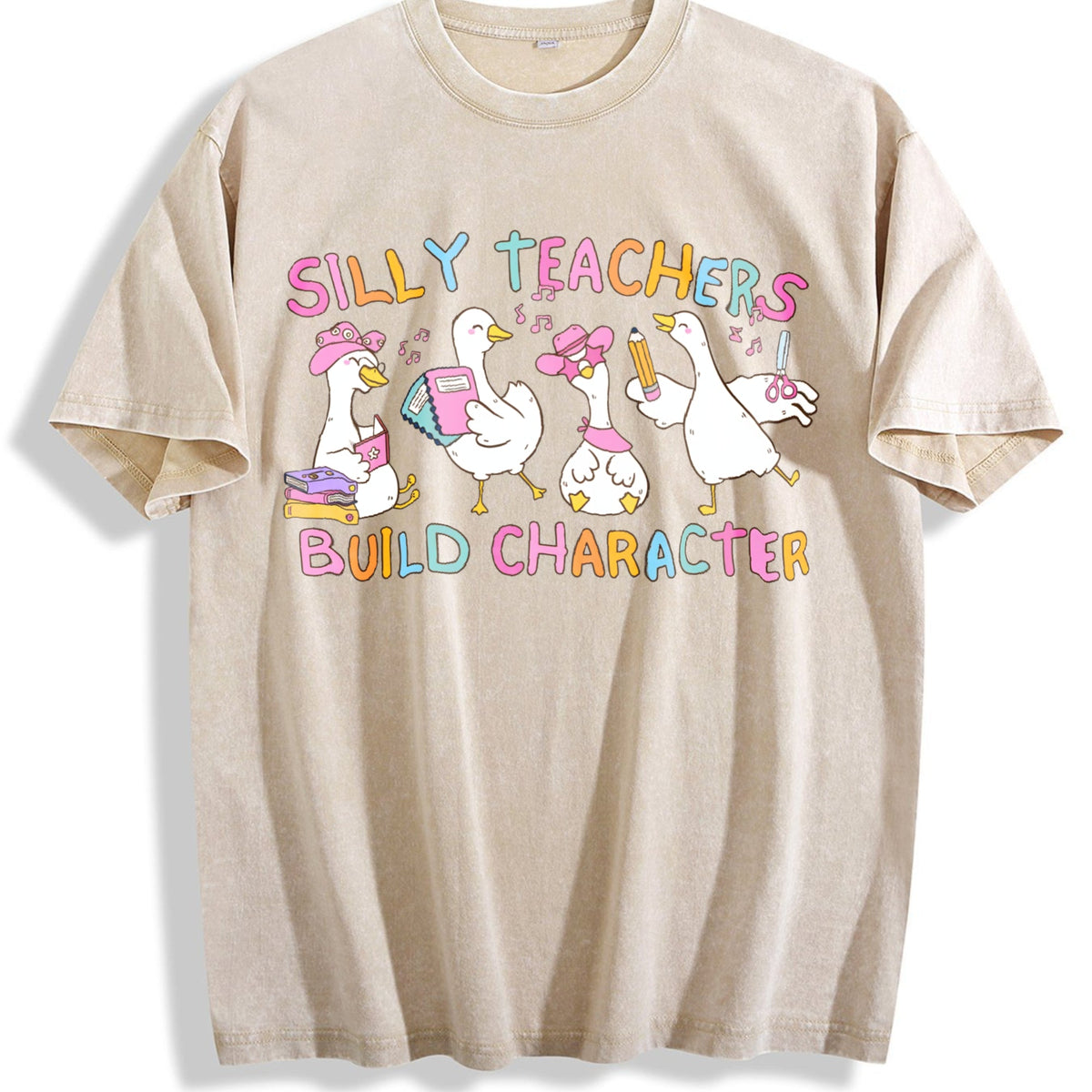 Silly Teacher Goose Vintage Washed T-Shirt product image 1