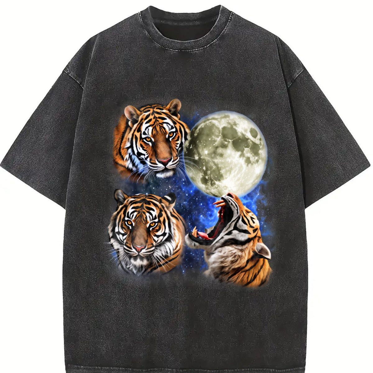 Tigers In Galaxy Vintage Washed T-Shirt product image 2