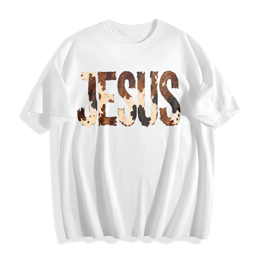 Brushstroke Cow Jesus Cotton T-Shirt product image 2