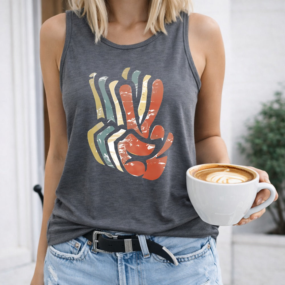Colorful Abstract Hand Regular - Fun Cartoon Letter Women's Tank Top