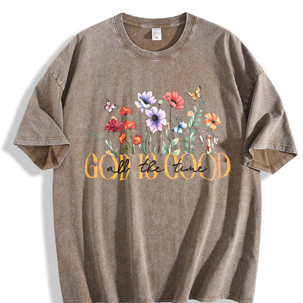 Summer God Is Good Floral Vintage Washed T-Shirt product image 3