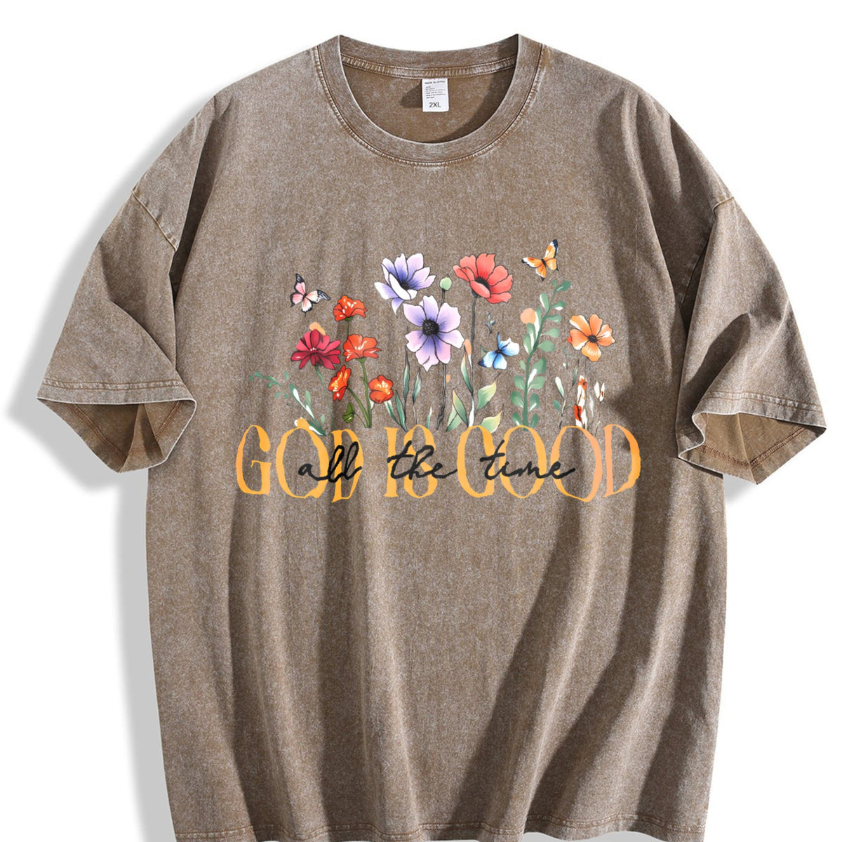 Summer God Is Good Floral Vintage Washed T-Shirt product image 3