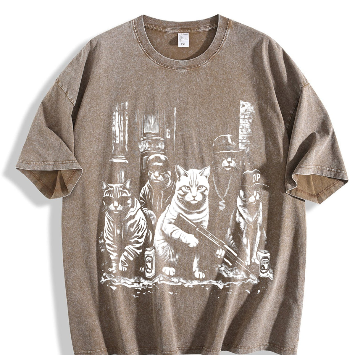 Gangsta Cats Vintage Washed T-Shirt product image 3