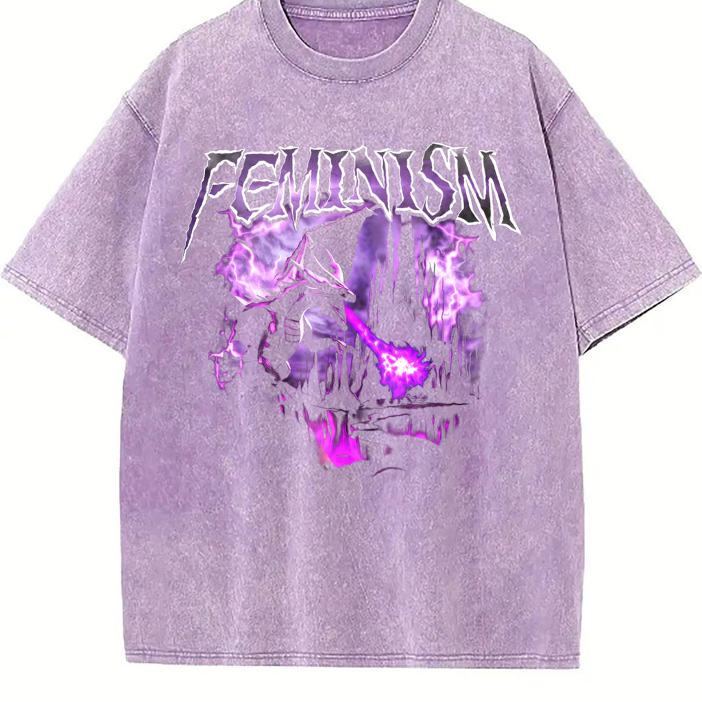 Feminism Dragon Vintage Washed T-Shirt product image 6