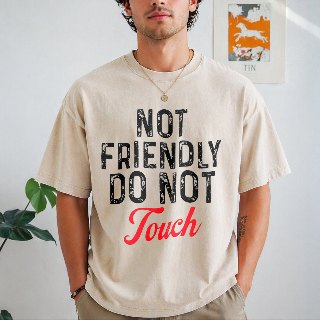 Not Friendly Do Touch Humorous Black Summer Vintage Washed product image 1