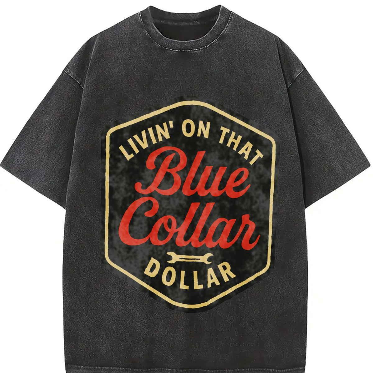 Living On That Blue Collar Dollar Western Cowboy Funny product image 2