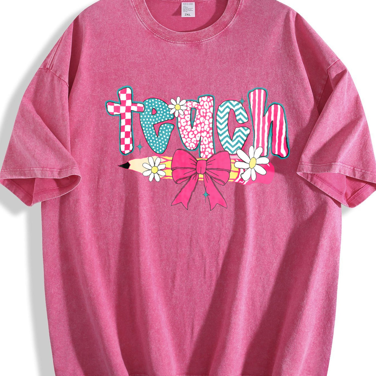 Checkered Teacher Vintage Washed T-Shirt product image 5