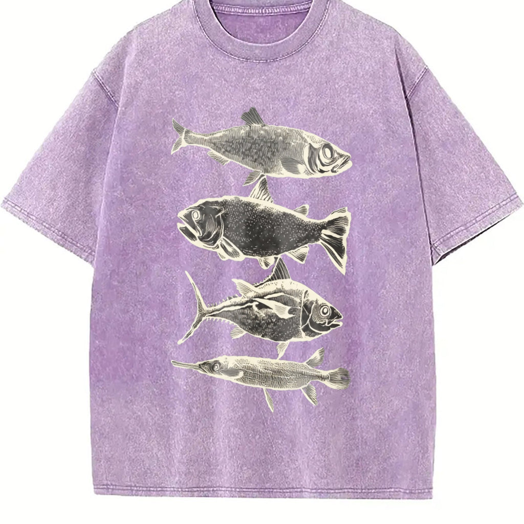 Fish Tattoo 90s Vintage Washed T-Shirt product image 6