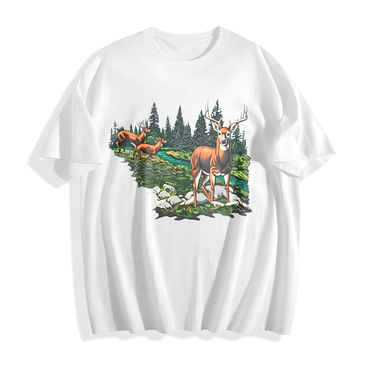 90s National Wildlife Deer Cotton T-Shirt product image 2