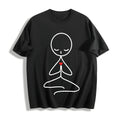 Stick Figure Meditating Winter Cotton T-Shirt product image 1