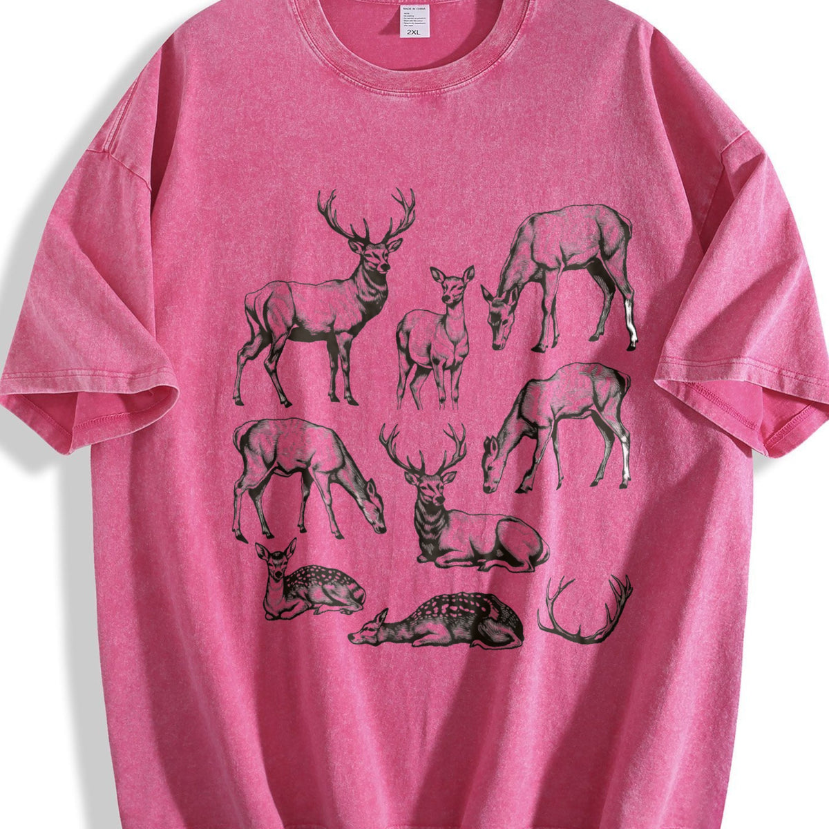 Deer 90s Tattoo Vintage Washed T-Shirt product image 7