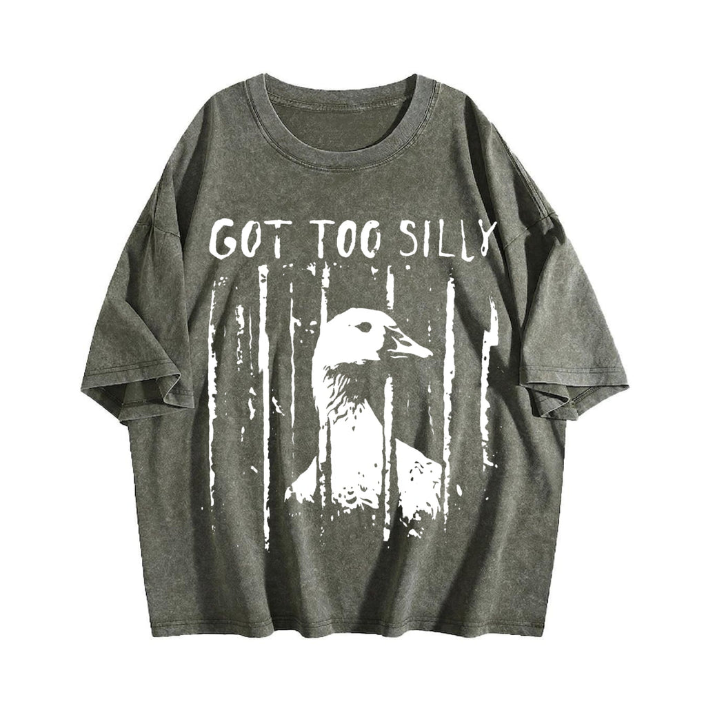Unhinged Goose Got Too Silly Jail Meme Boxy Dtg Vintage product image 4