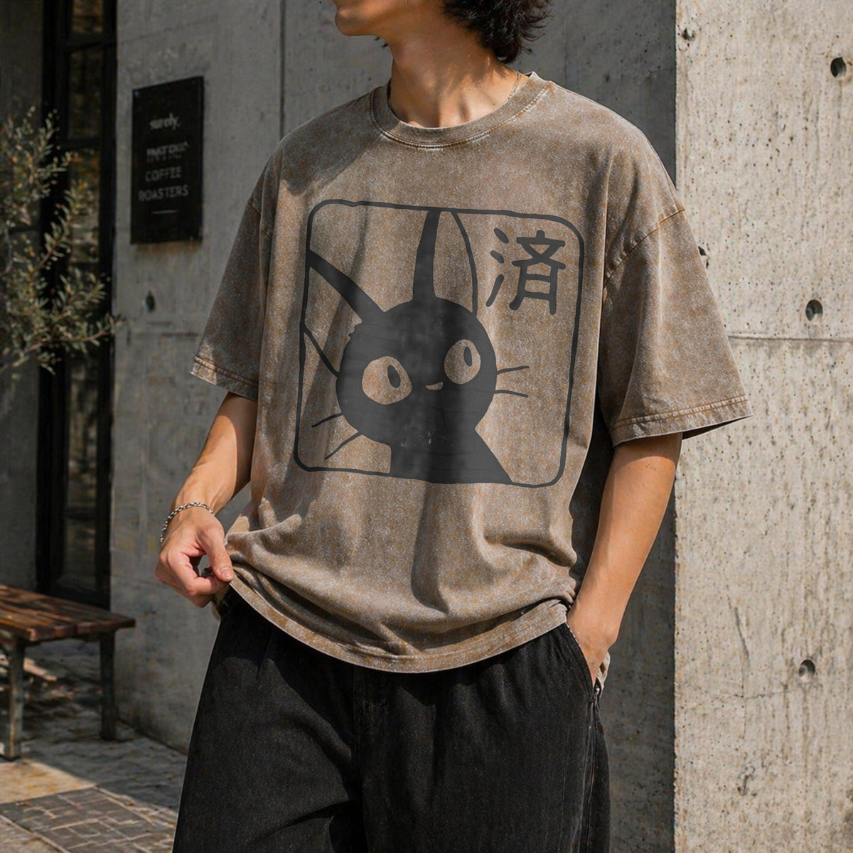 Cat Howl's Moving Castle Vintage Washed T-Shirt product image 3