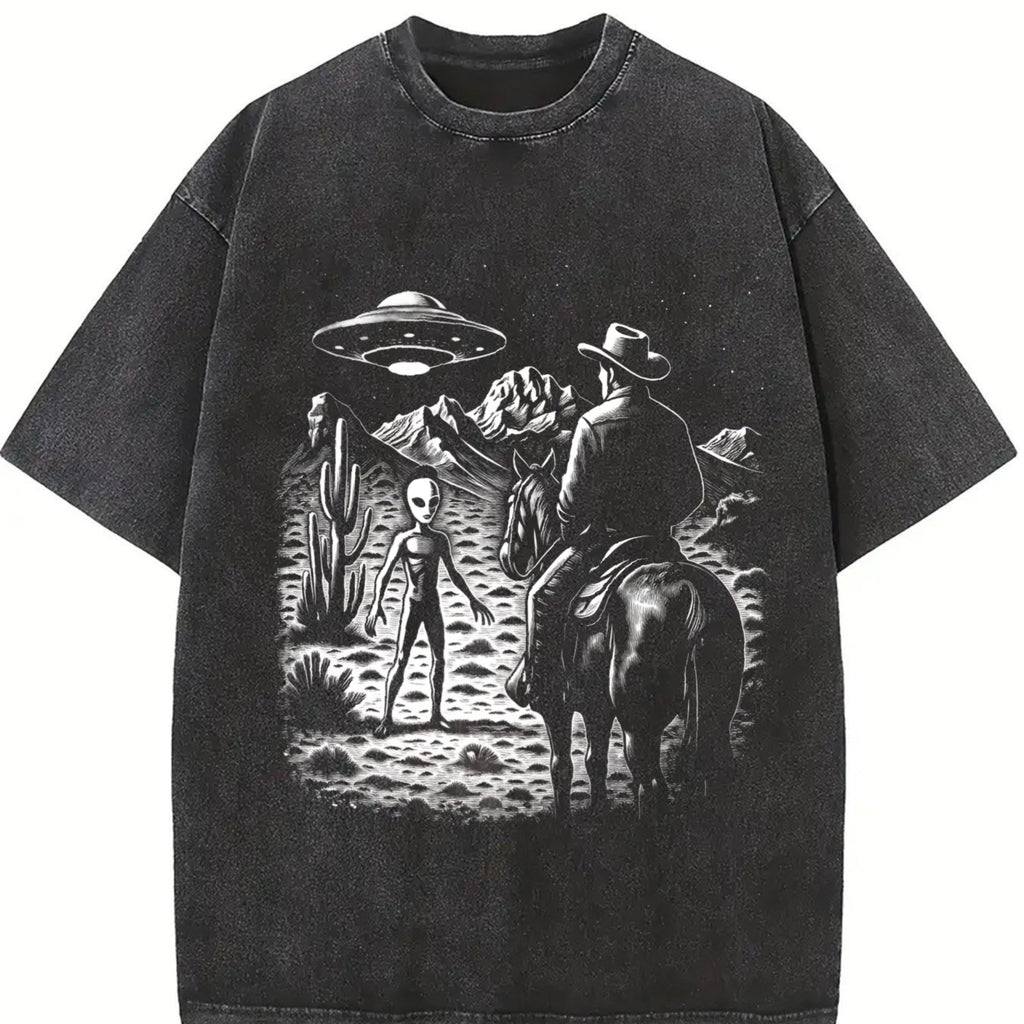 Cowboy UFO Western 90s Vintage Washed T-Shirt product image 2