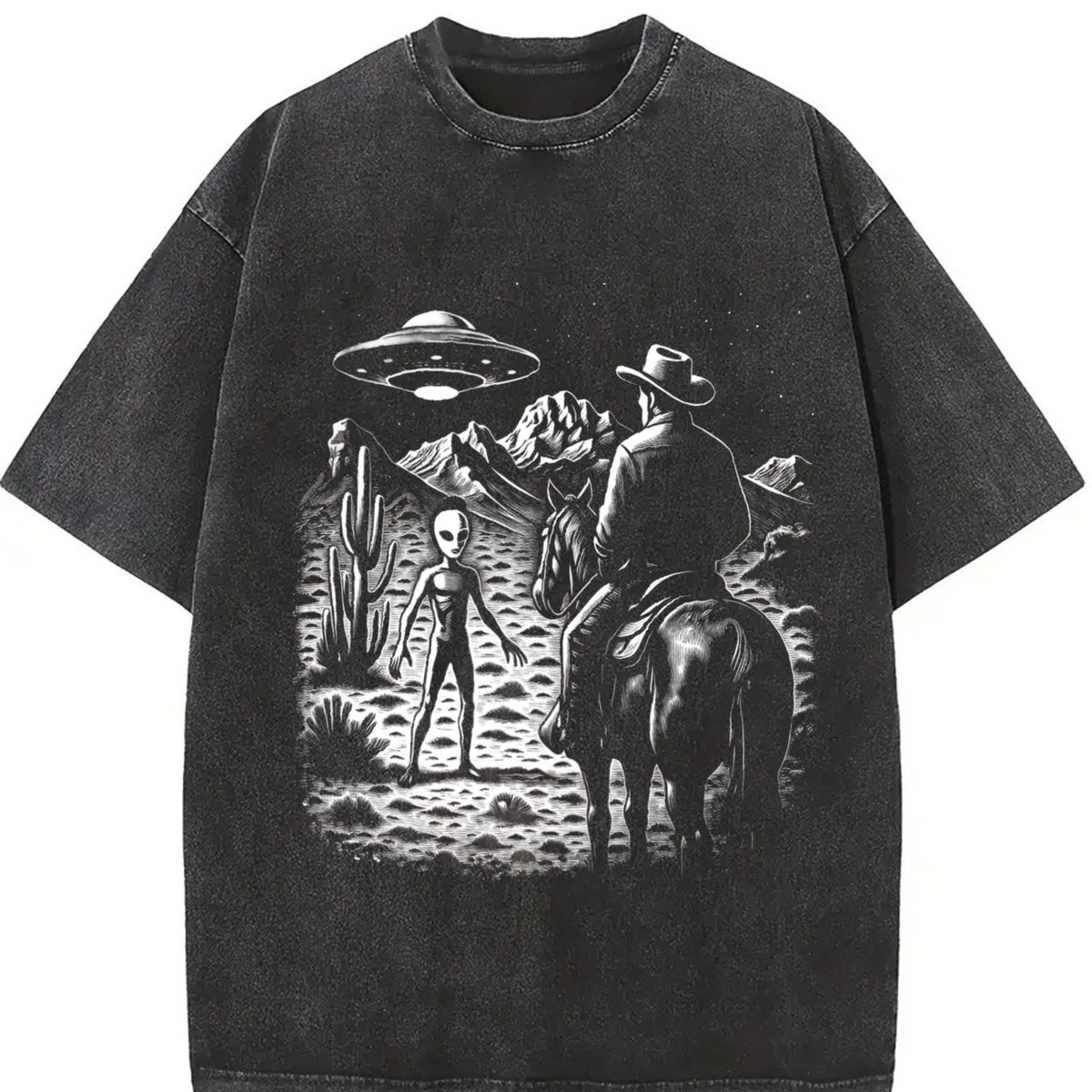 Cowboy UFO Western 90s Vintage Washed T-Shirt product image 2
