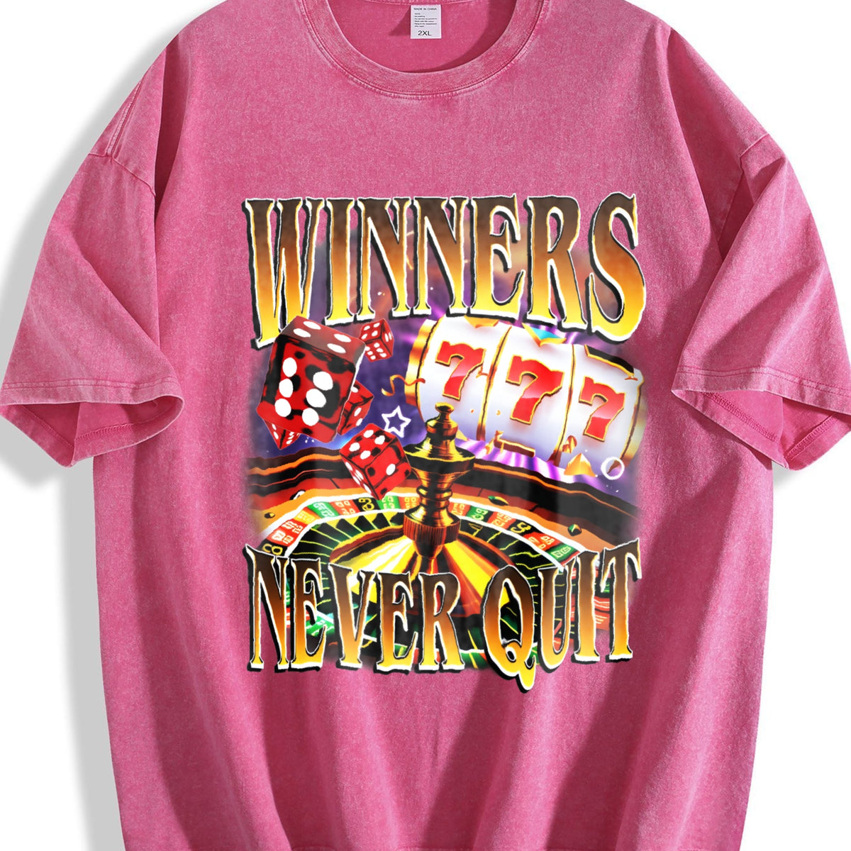 Winners Never Quit Funny Gambling Bootleg Vintage Washed product image 7