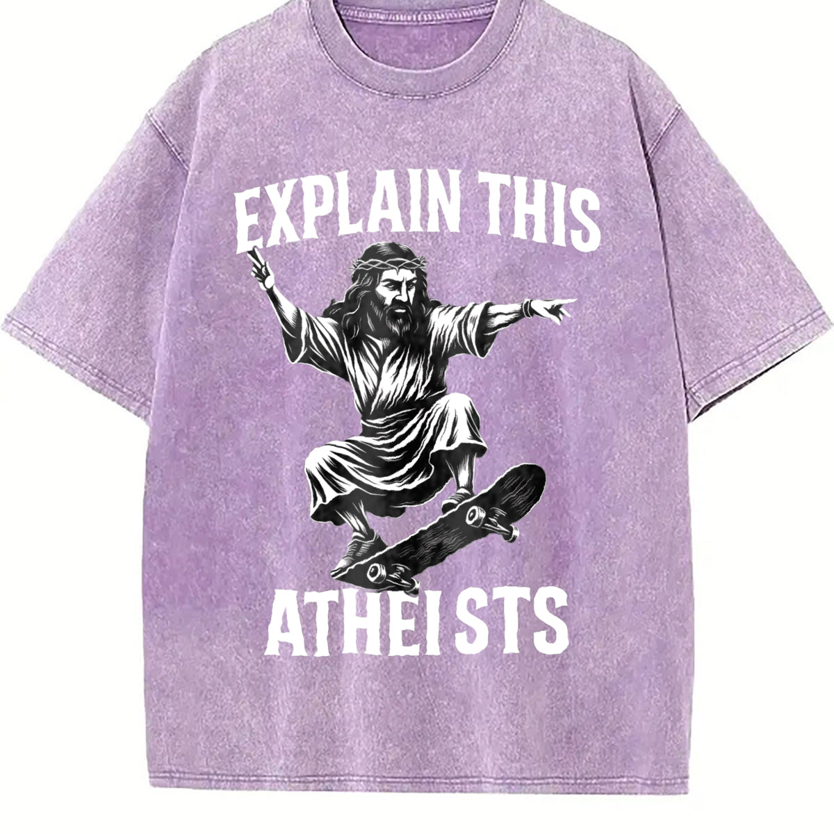 Jesus Skate Explain This Atheists Meme 90s Vintage Washed product image 6