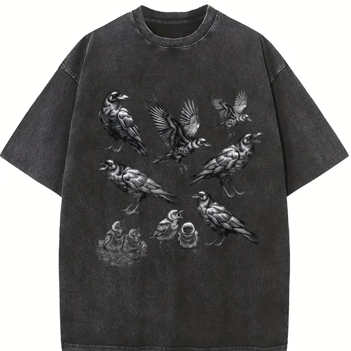 Raven 90s Tattoo Vintage Washed T-Shirt product image 2