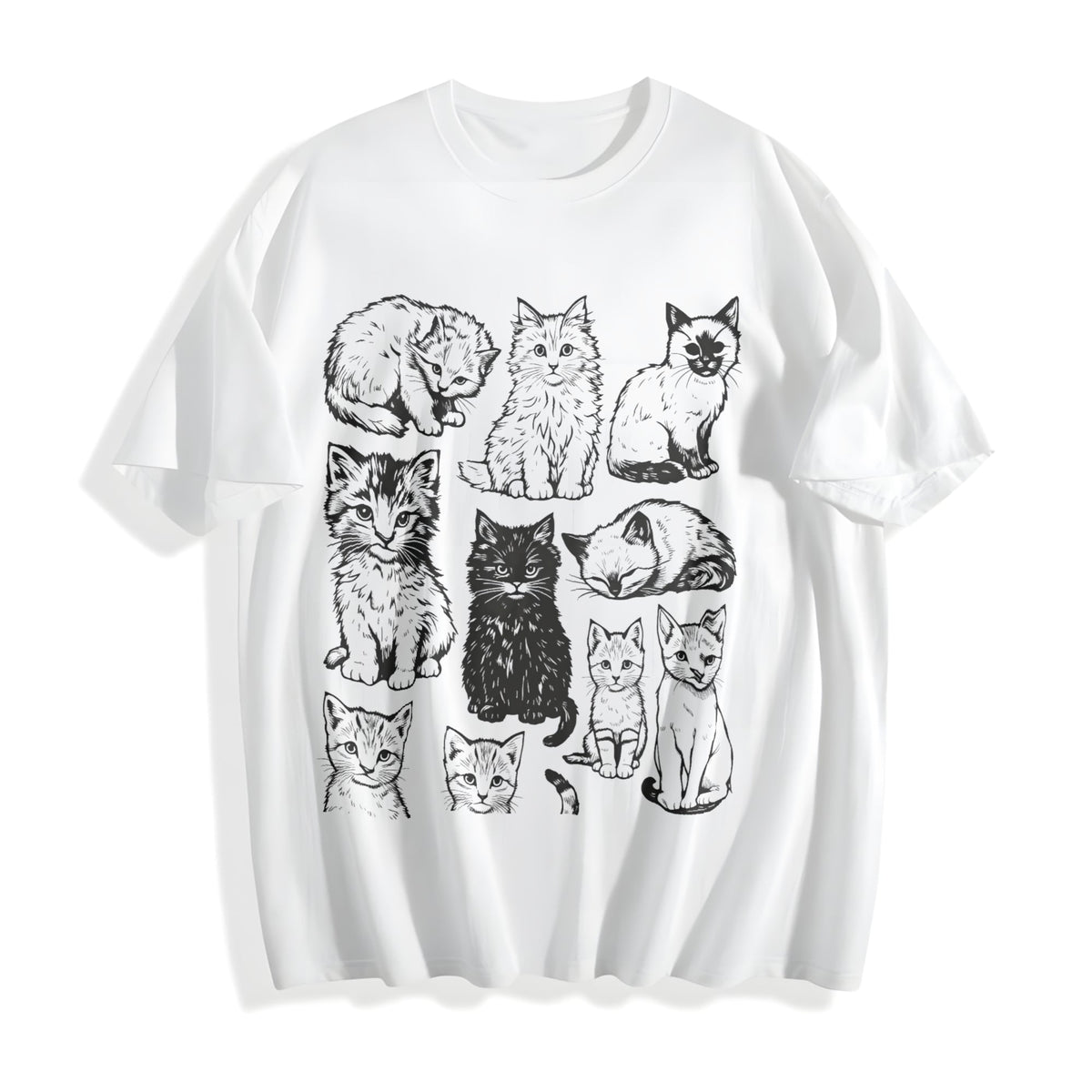 Cats 90s Tattoo Cotton T-Shirt product image 2