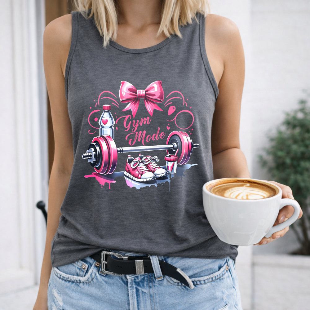 Gym Mode Pink Weights Women's Tank Top