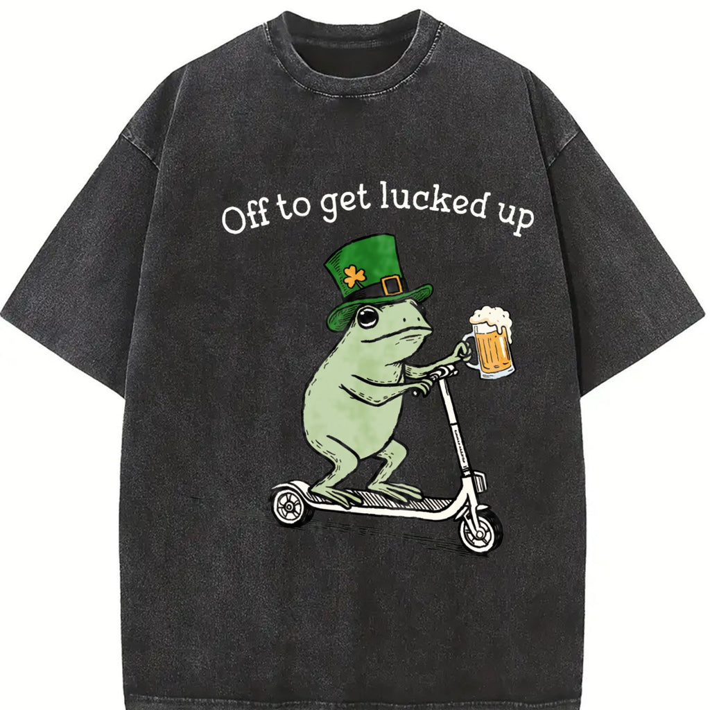 St Patricks Day Funny Frog Off To Get Lucked Up Lucky product image 2