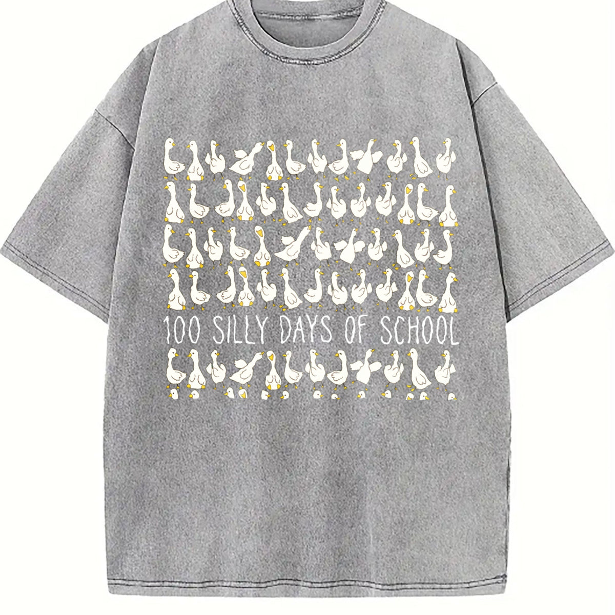 Silly Goose 100 Days Of School Vintage Washed T-Shirt product image 4