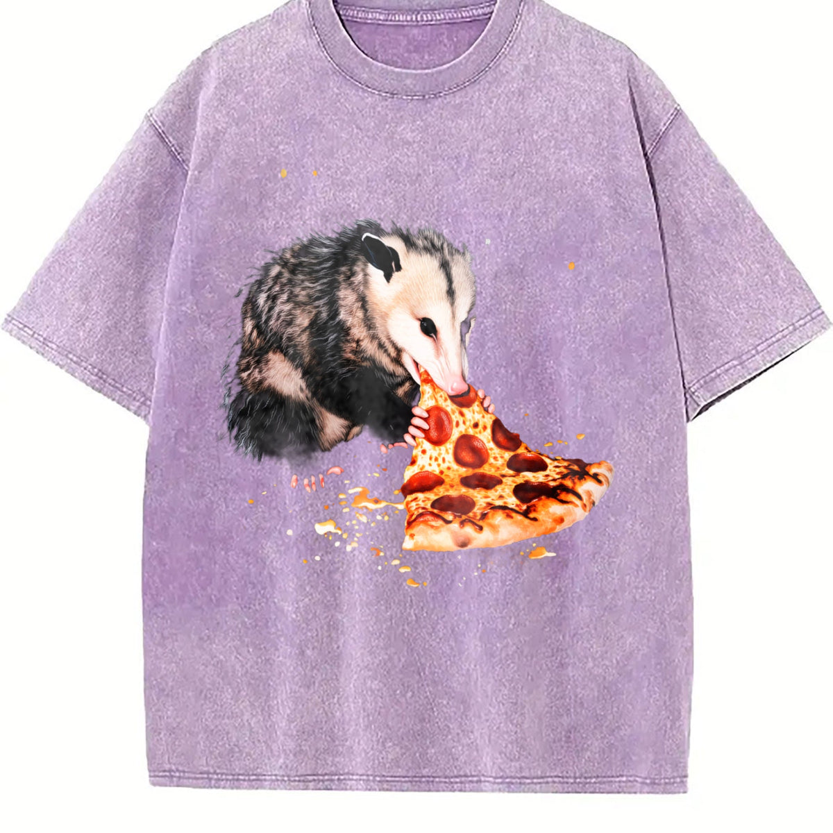 Opossum Eating Pizza Vintage Washed T-Shirt product image 6