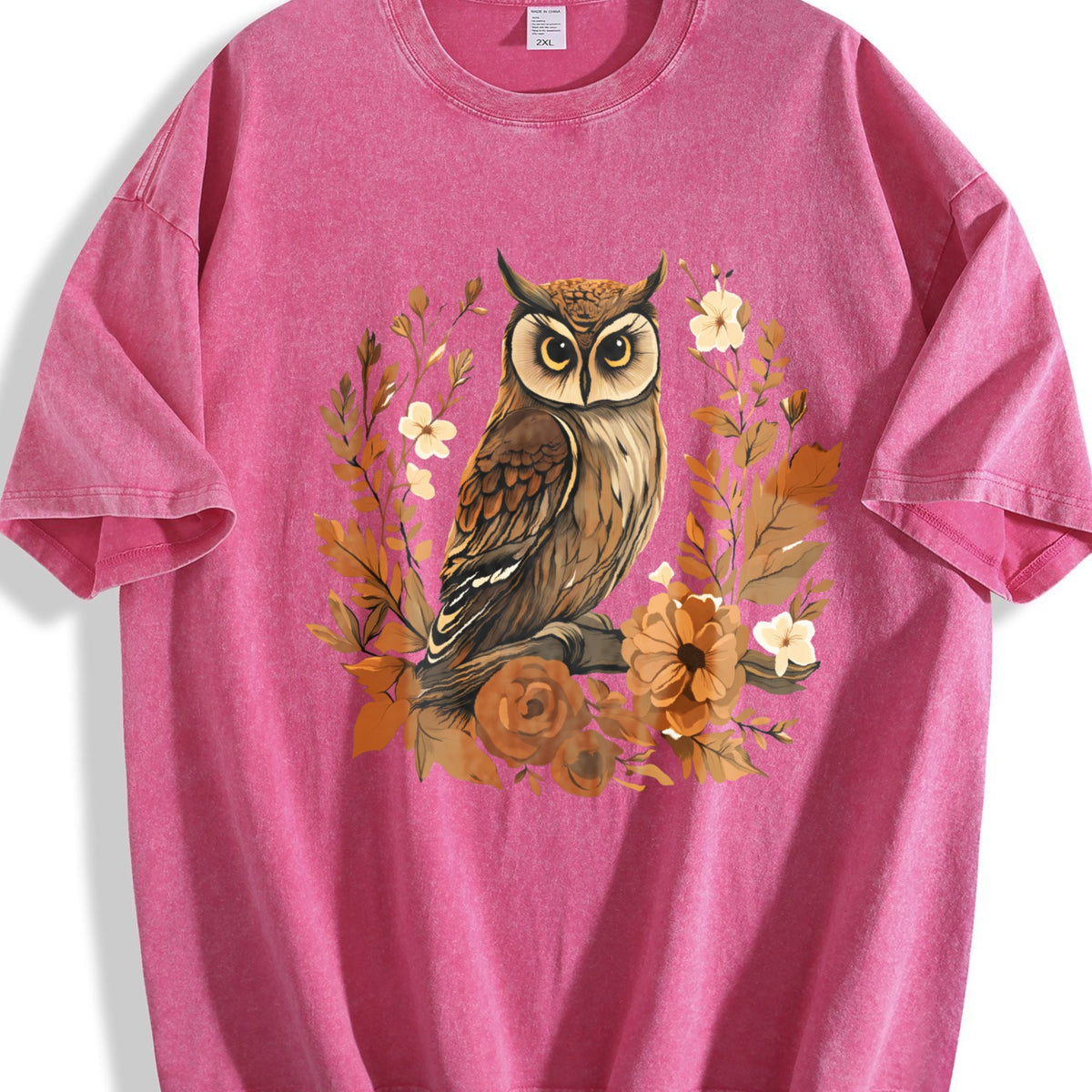 Summer Autumn Leaf Flower Owl One-piece Vintage Washed product image 7