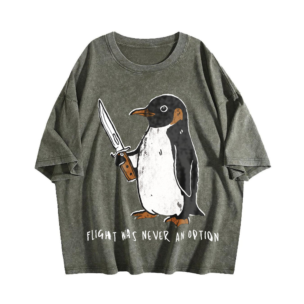 Funny Penguin Vintage Washed T-Shirt product image 4