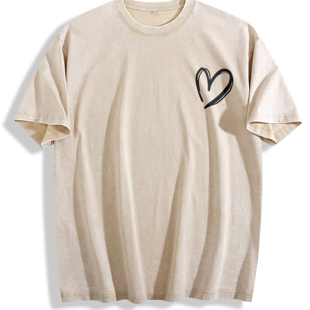 Minimal Outline Heart Vintage Washed T-Shirt product image 1