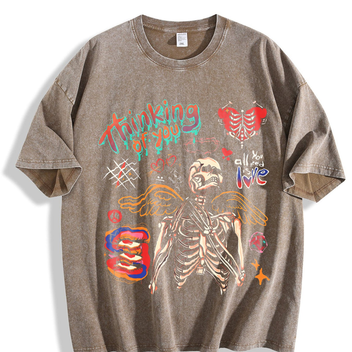 American Skull Short-sleeved For And Tide Brand Vintage product image 3