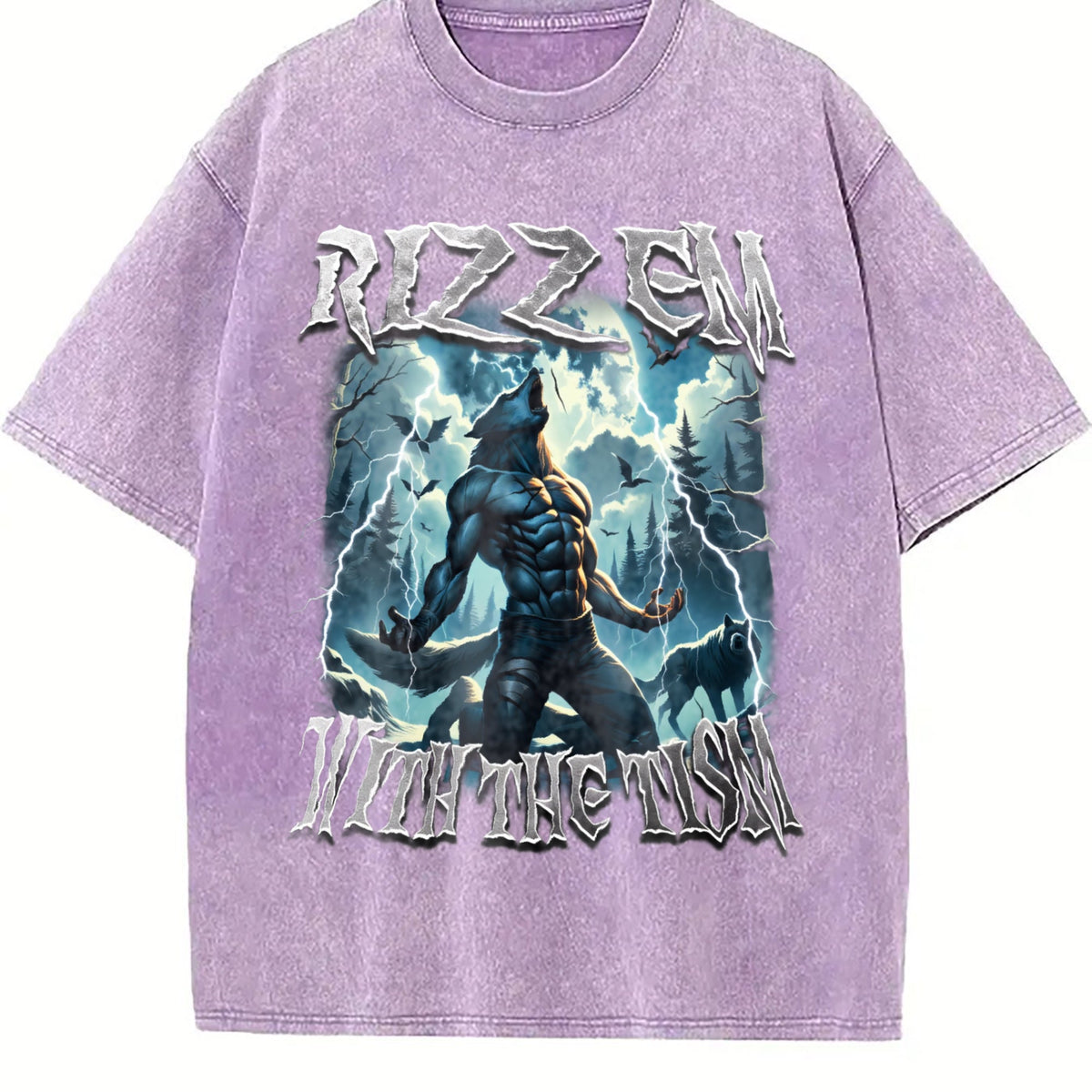 Rizz Em With The Tism Werewolf Vintage Washed T-Shirt product image 6