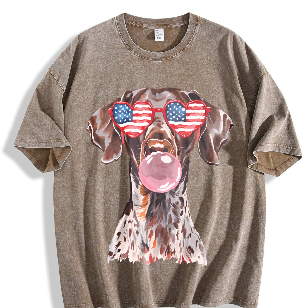 Patriotic Pointer 4th Of July Vintage Washed T-Shirt product image 3