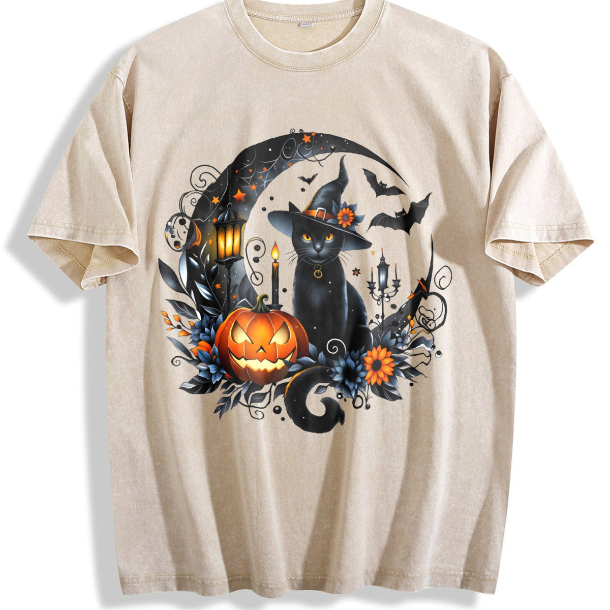 Gothic Witch Black Cat & Bats - Stretch With Spooky Vintage product image 1