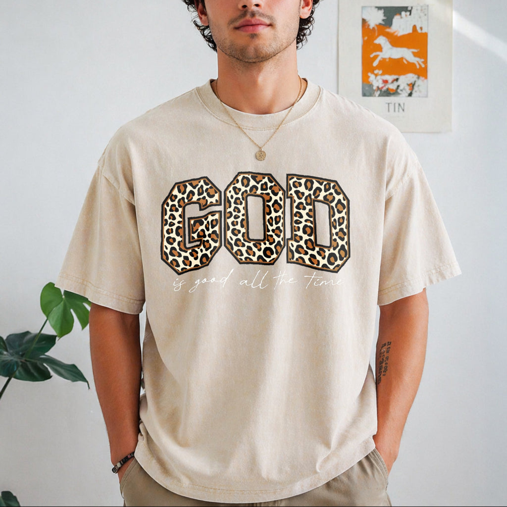 Leopard God Good Time Vintage Washed T-Shirt product image 1