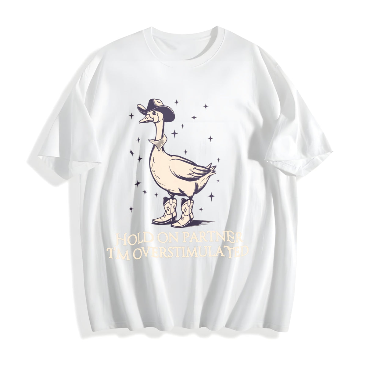 Hold On Partner Im Overstimulated Cotton T-Shirt product image 2