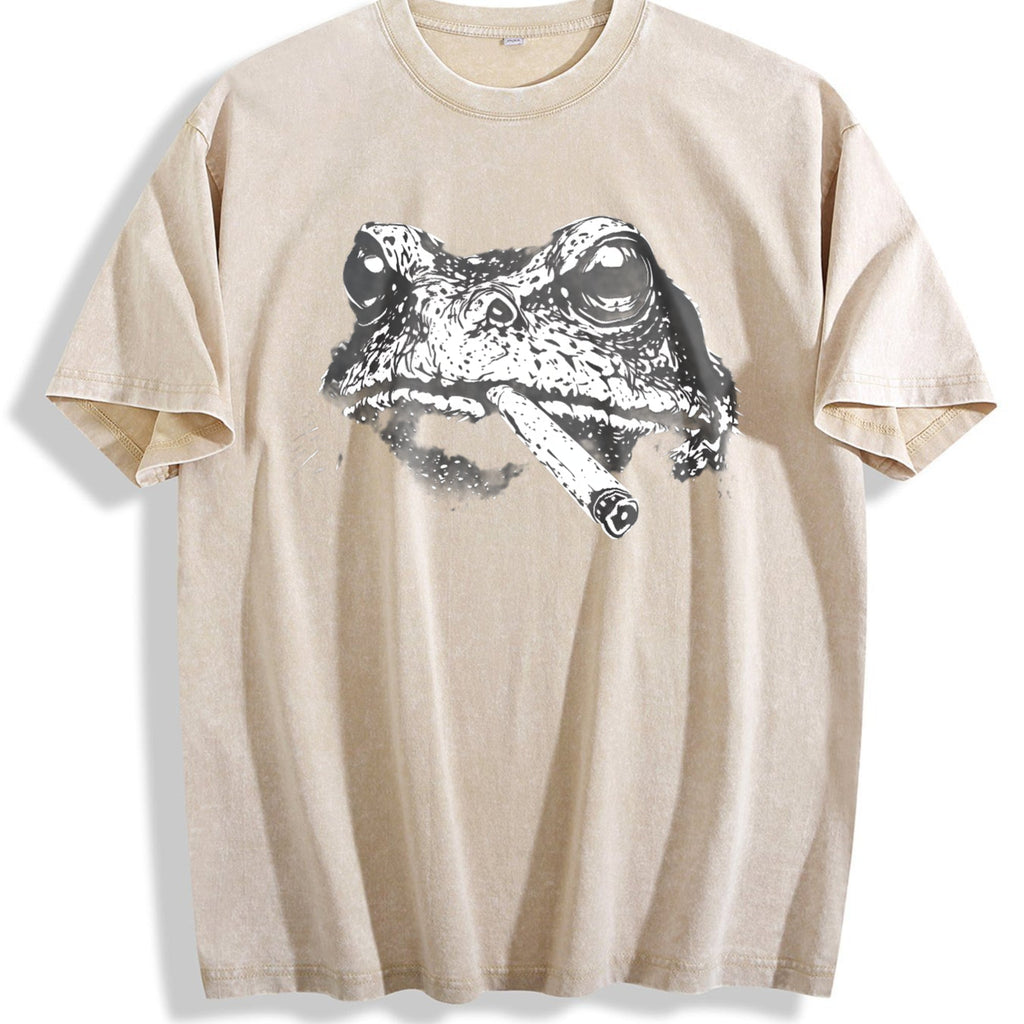 Smoking Frog Meme Vintage Washed T-Shirt product image 1